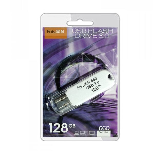 Флеш-накопитель 128Gb FaisON 660, USB 3.0, пластик, белый-1