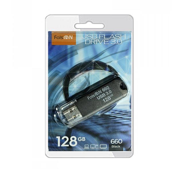 Флеш-накопитель 128Gb FaisON 660, USB 3.0, пластик, чёрный-1