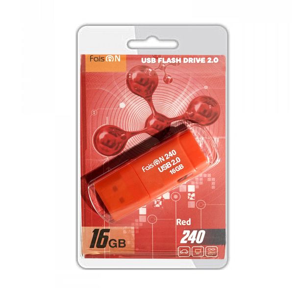 Флеш-накопитель 16Gb FaisON 240, USB 2.0, пластик, красный-1