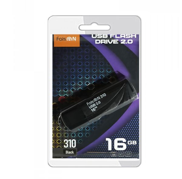 Флеш-накопитель 16Gb FaisON 310, USB 2.0, пластик, чёрный-1