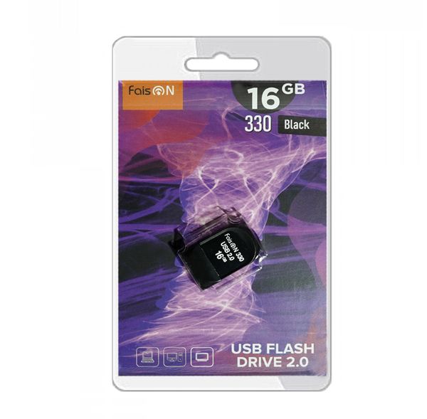 Флеш-накопитель 16Gb FaisON 330, USB 2.0, пластик, чёрный-1