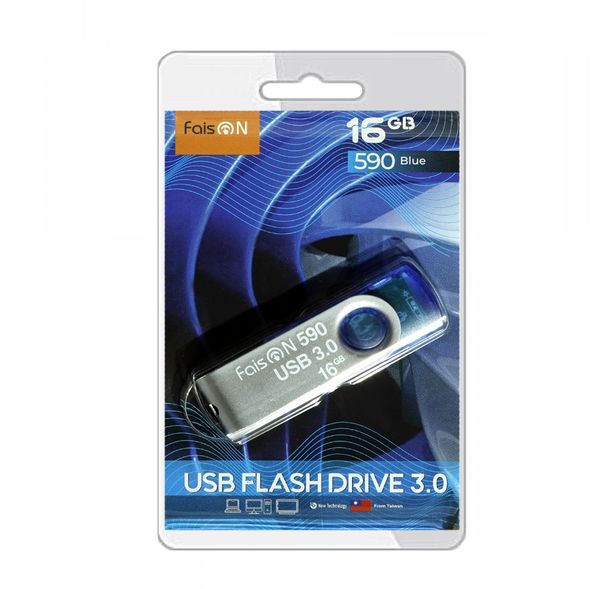 Флеш-накопитель 16Gb FaisON 590, USB 3.0, пластик, синий-1