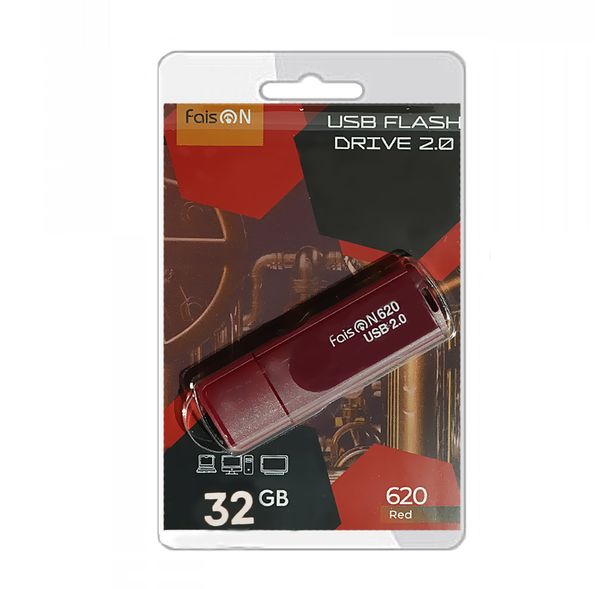 Флеш-накопитель 32Gb FaisON 620, USB 2.0, пластик, красный-1