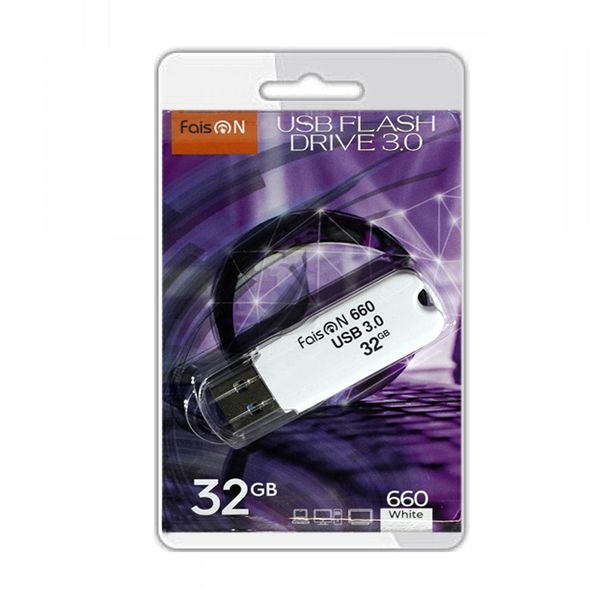 Флеш-накопитель 32Gb FaisON 660, USB 3.0, пластик, белый-1