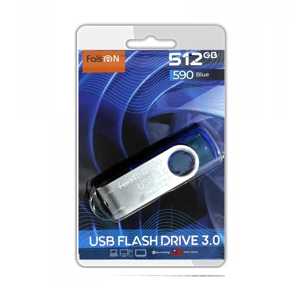 Флеш-накопитель 512Gb FaisON 590, USB 3.0, пластик, синий-1