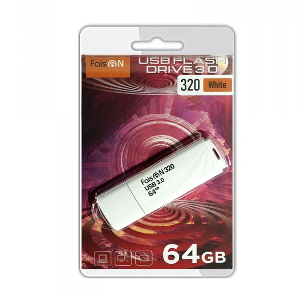 Флеш-накопитель 64Gb FaisON 320, USB 3.0, пластик, белый-1