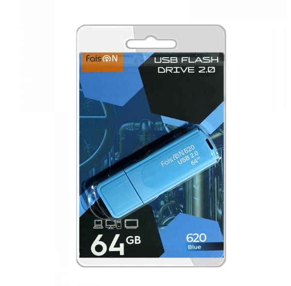 Флеш-накопитель 64Gb FaisON 620, USB 2.0, пластик, синий-1
