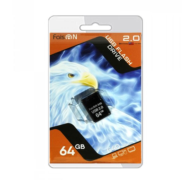 Флеш-накопитель 64Gb FaisON 640, USB 2.0, пластик, чёрный-1