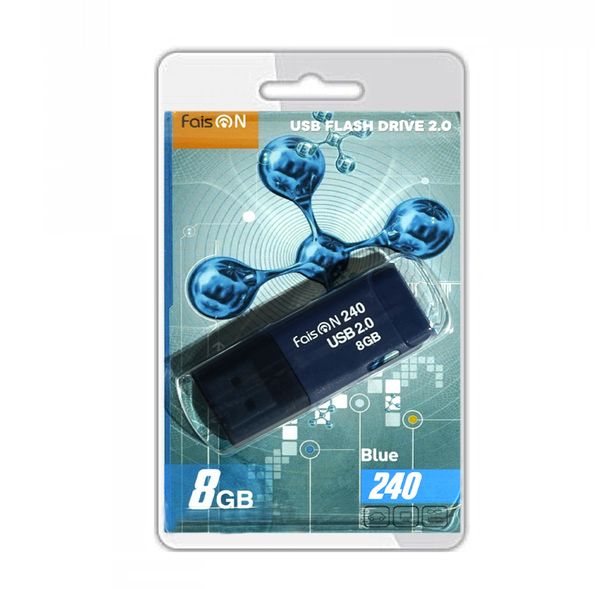 Флеш-накопитель 8Gb FaisON 240, USB 2.0, пластик, синий-1