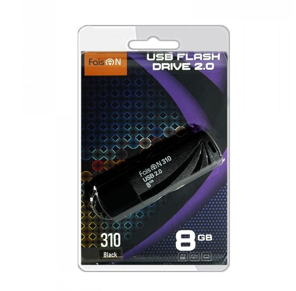 Флеш-накопитель 8Gb FaisON 310, USB 2.0, пластик, чёрный-1