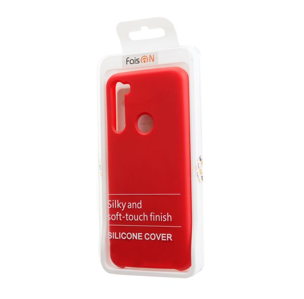 Чехол силиконовый FaisON для XIAOMI Redmi Note 8T, №14, Silicon Case, тонкий, непрозрачный, матовый, цвет: красный-3