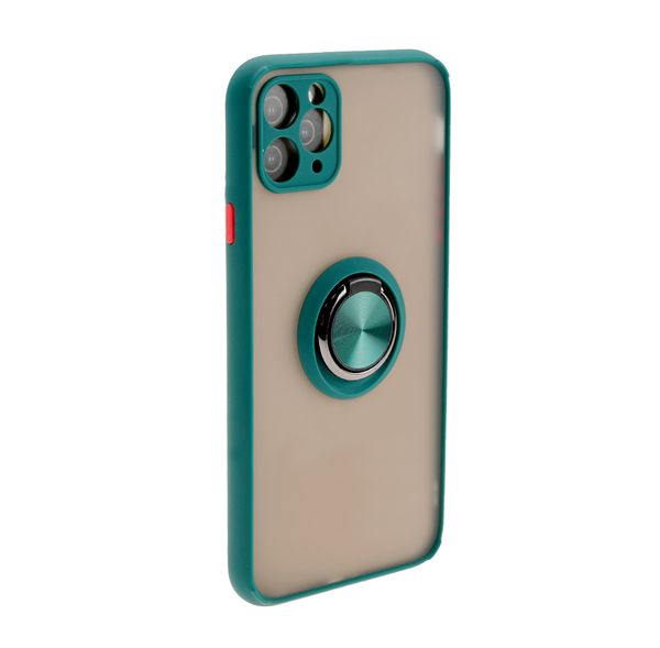 Накладка задняя FaisON для XIAOMI Redmi 9C, Ring Series 2, пластик, силикон, матовая, держатель под палец, магнит, цвет: зелёный-1