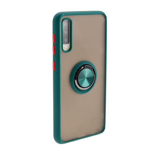 Накладка задняя FaisON для XIAOMI Mi10, Ring Series 2, пластик, силикон, матовая, держатель под палец, магнит, цвет: зеленый-1