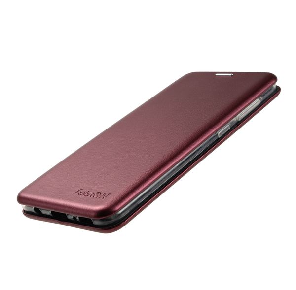 Чехол-книжка FaisON для XIAOMI Mi A3, PREMIUM, CA-17, экокожа, с силиконовым креплением, на магните, цвет: бордовый-2