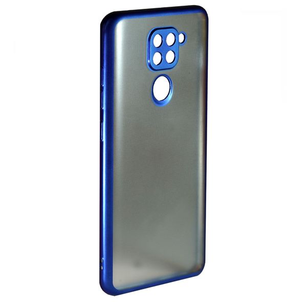 Чехол силиконовый FaisON для XIAOMI Redmi Note 9/ Redmi 10X 4G, Stylish, тонкий, прозрачный, глянцевый, цвет: синий-1