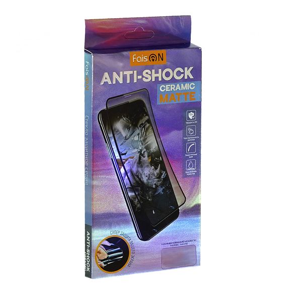 Стекло защитное FaisON для SAMSUNG Galaxy M21/ M31, Anti-shock Ceramic Matte, матовое, полный клей, цвет: чёрный-1