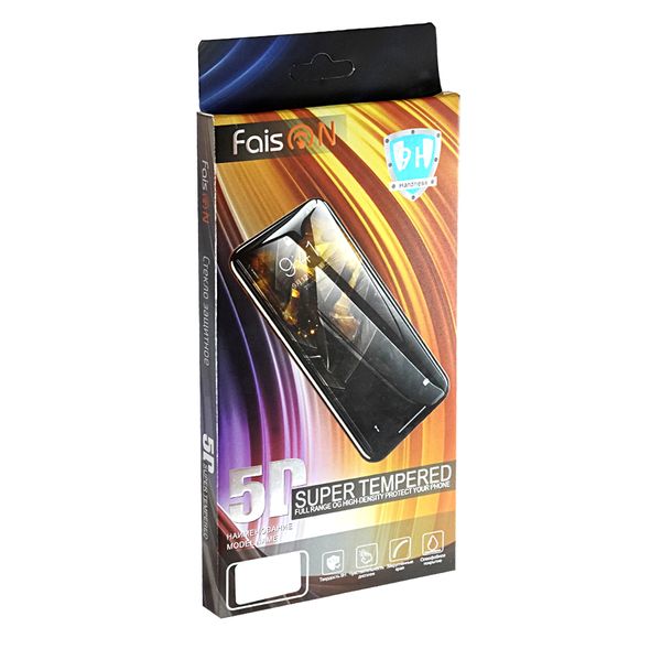 Стекло защитное FaisON для APPLE iPhone 12 Pro Max (6.7), 0.33 мм, 5D, глянцевое, полный клей, цвет: чёрный-1