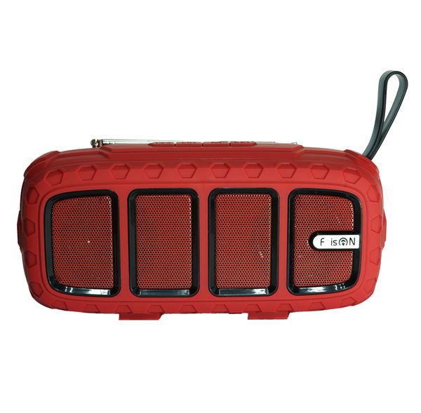 Колонка портативная FaisON, SPNR-5018fm, пластик, Bluetooth, FM, TF,  TWS, USB, AUX, цвет: красный-2