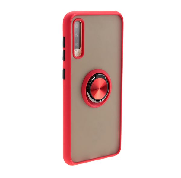 Накладка задняя FaisON для XIAOMI Mi10 Pro , Ring Series 2, пластик, силикон, матовая, держатель под палец, магнит, цвет: красный-1