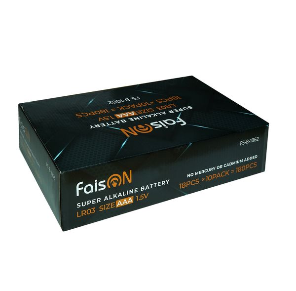 Батарейка AAA FaisON FS-B-1062 LR03-18BL Super Alkaline, 1.5B, (18/180/720)-2