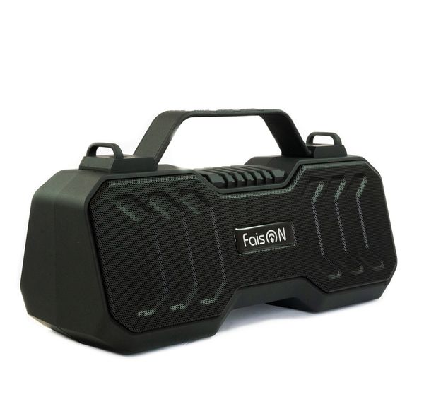 Колонка портативная FaisON, SPNR-4500, Shield, пластик, Bluetooth 5.0, FM, TF, SD, TWS, USB, AUX, цвет: чёрный, в техпаке*-1