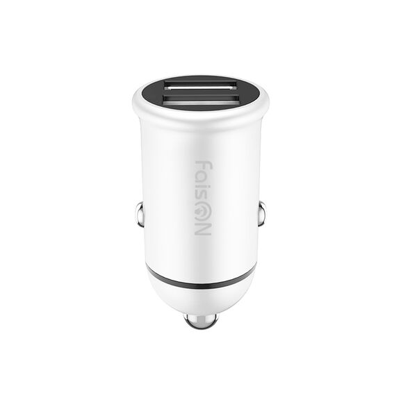 Блок питания автомобильный 2 USB FaisON А-37, Push, 2400mA, 12Вт, цвет: белый-1