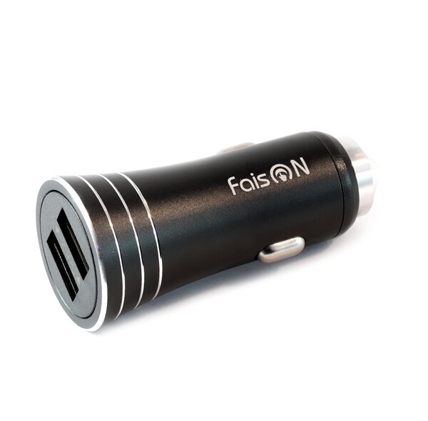 Блок питания автомобильный 2 USB FaisON A-35, Way, 2400mA, цвет: чёрный-1
